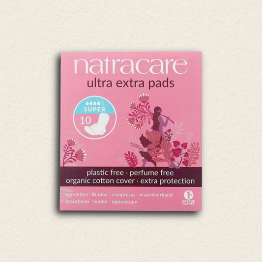 Natracare Organic Cotton Ultra Super Pads – 10 Count (1 Pack)